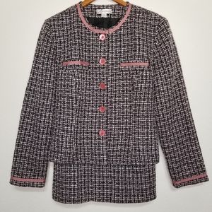 Womens Pink & Black Jacket & Skirt Set Size 12